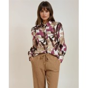 FOS Blouse Evita Roze Bruin print FOS Blouse Evita Roze Bruin print